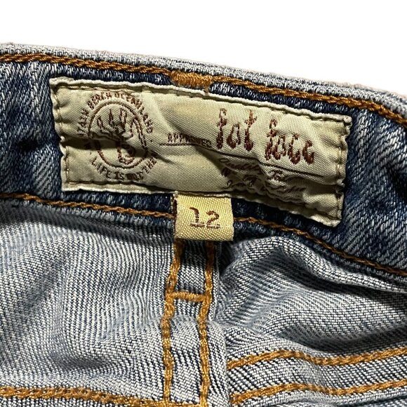 Fat Face Polka Dot Denim Jean Shorts Medium Wash Women's Size 12 Twee Y2K - Picture 13 of 13
